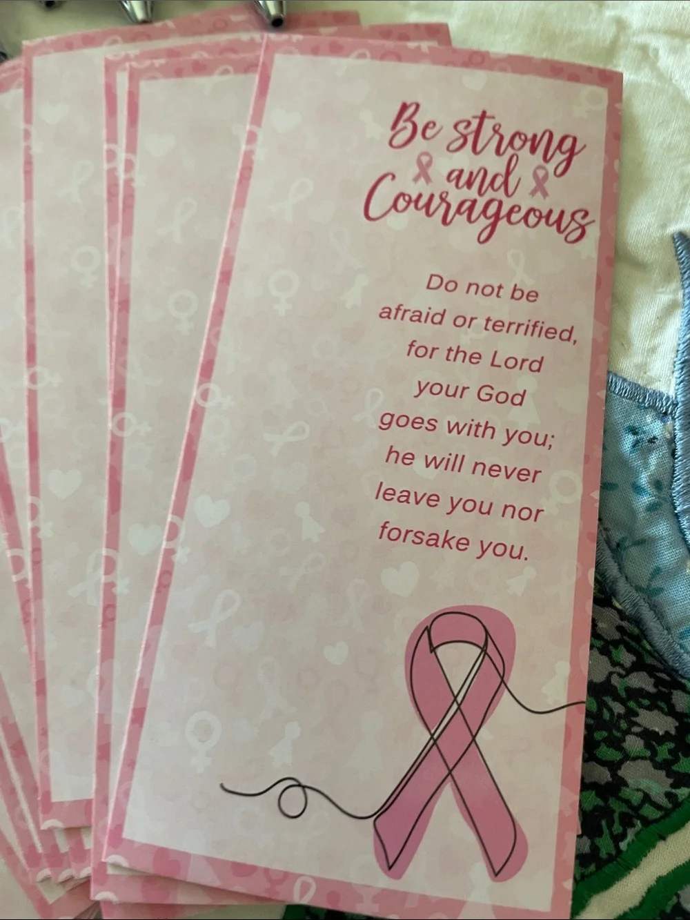 Fifteen Pink Breast Cancer Awareness Pens with Matching Reminder Cards -